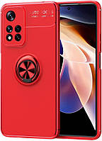 Чехол с кольцом Xiaomi Redmi Note 11 Pro (4G/5G) Autofocus Красный