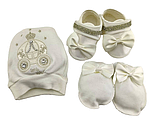 Подарунковий набір костюм 0 до 4 місяців Туреччина для новонароджених набір на виписку білий (НПК49), фото 2