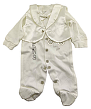 Подарунковий набір костюм 0 до 4 місяців Туреччина для новонароджених набір на виписку білий (НПК49), фото 3