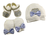 Подарунковий набір костюм 0 до 4 місяців Туреччина для новонароджених набір на виписку білий (НПК50), фото 5