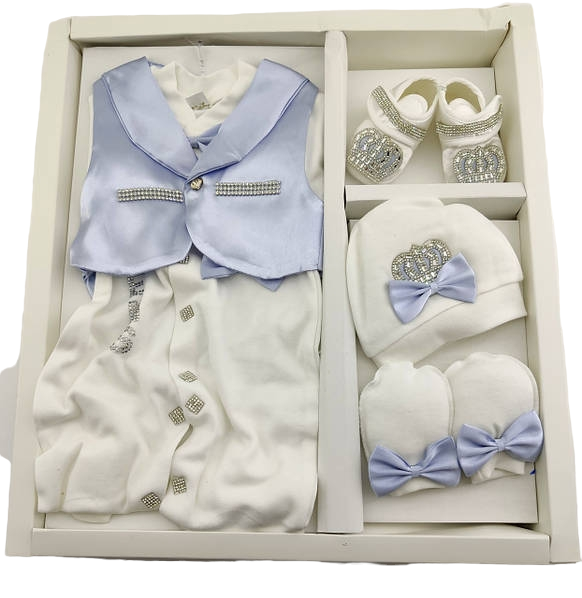Подарунковий набір костюм 0 до 4 місяців Туреччина для новонароджених набір на виписку білий (НПК50)