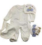 Подарунковий набір костюм 0 до 4 місяців Туреччина для новонароджених набір на виписку біле (НПК53), фото 5