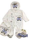 Подарунковий набір костюм 0 до 4 місяців Туреччина для новонароджених набір на виписку білий (НПК55), фото 6