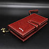 Жіночий гаманець-портмоне з екошкіри (20х10х3,5 см) Baellerry N1632 Women Long, Бордовий / Клатч на кнопці, фото 8