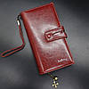 Жіночий гаманець-портмоне з екошкіри (20х10х3,5 см) Baellerry N1632 Women Long, Бордовий / Клатч на кнопці, фото 10