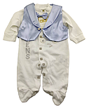 Подарунковий набір костюм 0 до 4 місяців Туреччина для новонароджених набір на виписку блакитний (НПК61), фото 3