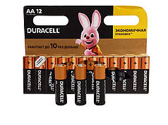 Лужні батарейки Duracell АА LR6 12 штук у коробці, паковання потужних пальчикових батарейок
