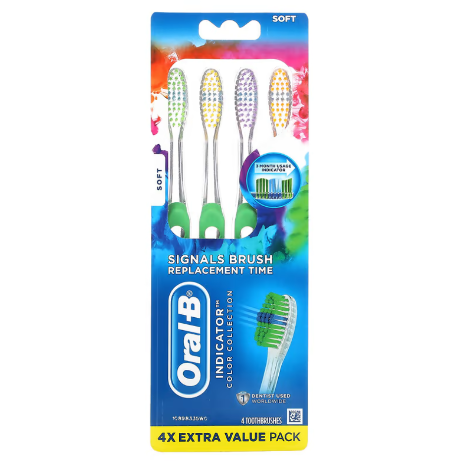 Зубна щітка Oral-B Indicator Color Collection Toothbrushes Soft 4 шт