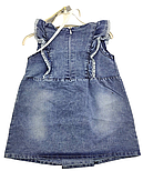 Дитячий сарафан 9, 12 місяців Туреччина для новонародженої дівчинки джинсовий літній синій (ПДН2), фото 3