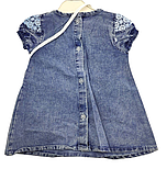 Дитячий сарафан 9, 12 місяців Туреччина для новонародженої дівчинки джинсовий літній синій (ПДН3), фото 2