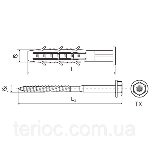 Купить Универсальный фасадный дюбель с винтом под ключ, TORX, пресс ...