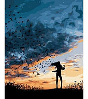 Картина Рисование по номерам Свободный ветер Набор для росписи Девушка и небо 40х50 Rainbow Art GX40327