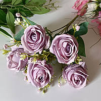 Искусственные цветы. Букет роз зефирка,лавандовая.