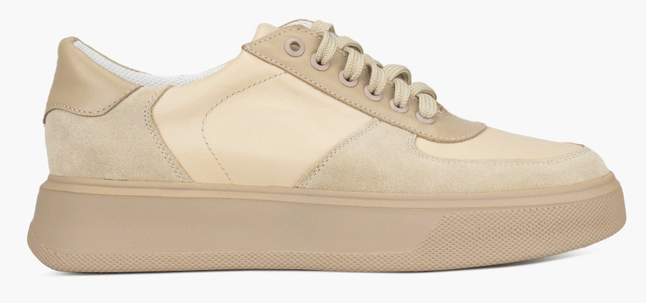 Кеди низькі жіночі бежеві натуральна шкіра Україна VM Villomi — розмір 36 (24 см) (модель: VMV006-135Kbeige), фото 1