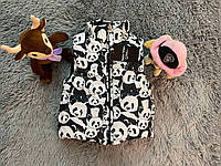 Дитяча двостороння жилетка "Каприз Флюор" без капюшона для дітей від 1 до 9 років. Весна Осінь. Пандочки