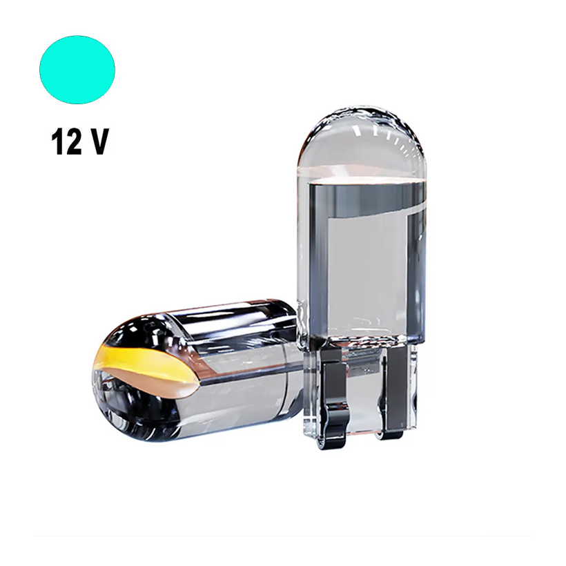 Автолампа Terra T10/W5W, цоколь W2.1x9.5d, COB, скло, блакитний, 12 В, фото 1