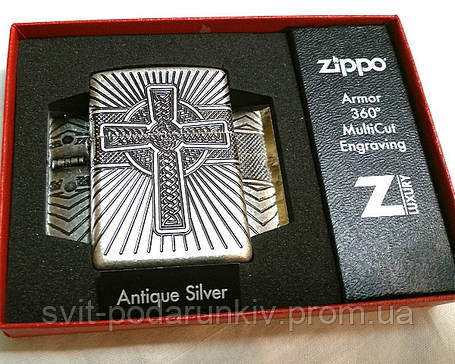 Оригінальна запальничка Zippo 29667 Armor Celtic Cross Design ексклюзивний подарунок, фото 2