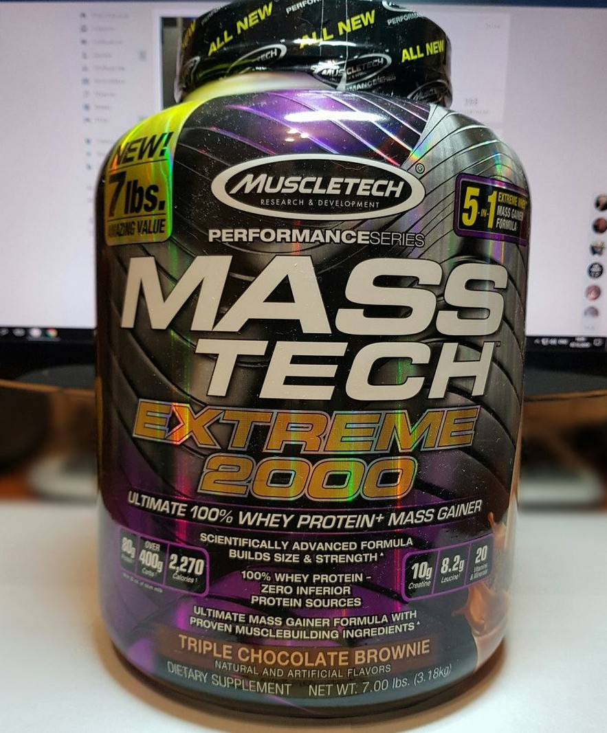 Гейнер MuscleTech Mass Tech Extreme 2000 3.1 кг для набирання маси