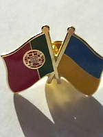 Брошь брошка пин значок флаг дружба Украины и флаг Португалия
