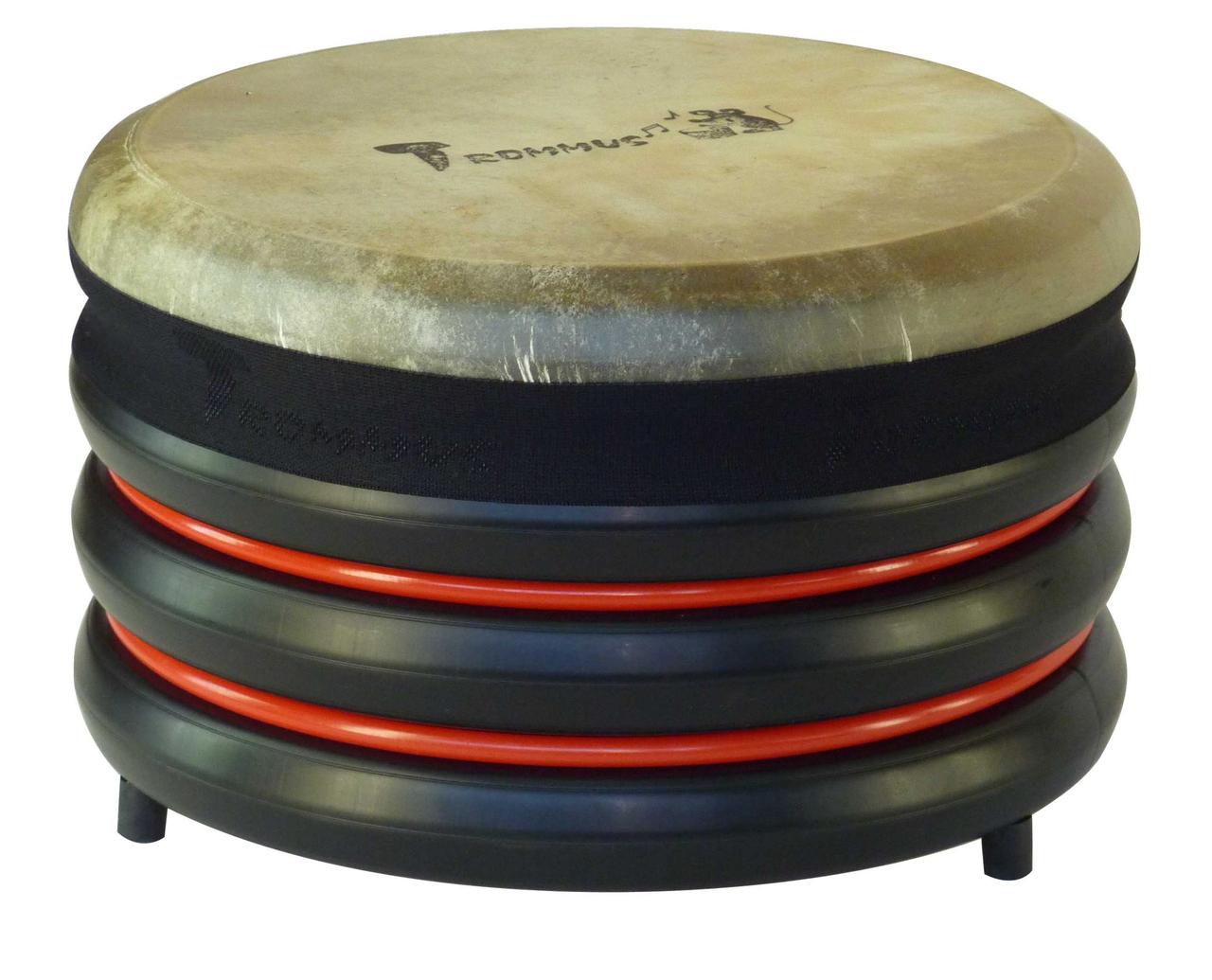 Барабан червоного кольору з натуральних матеріалів 22 х 34 см., фото 1