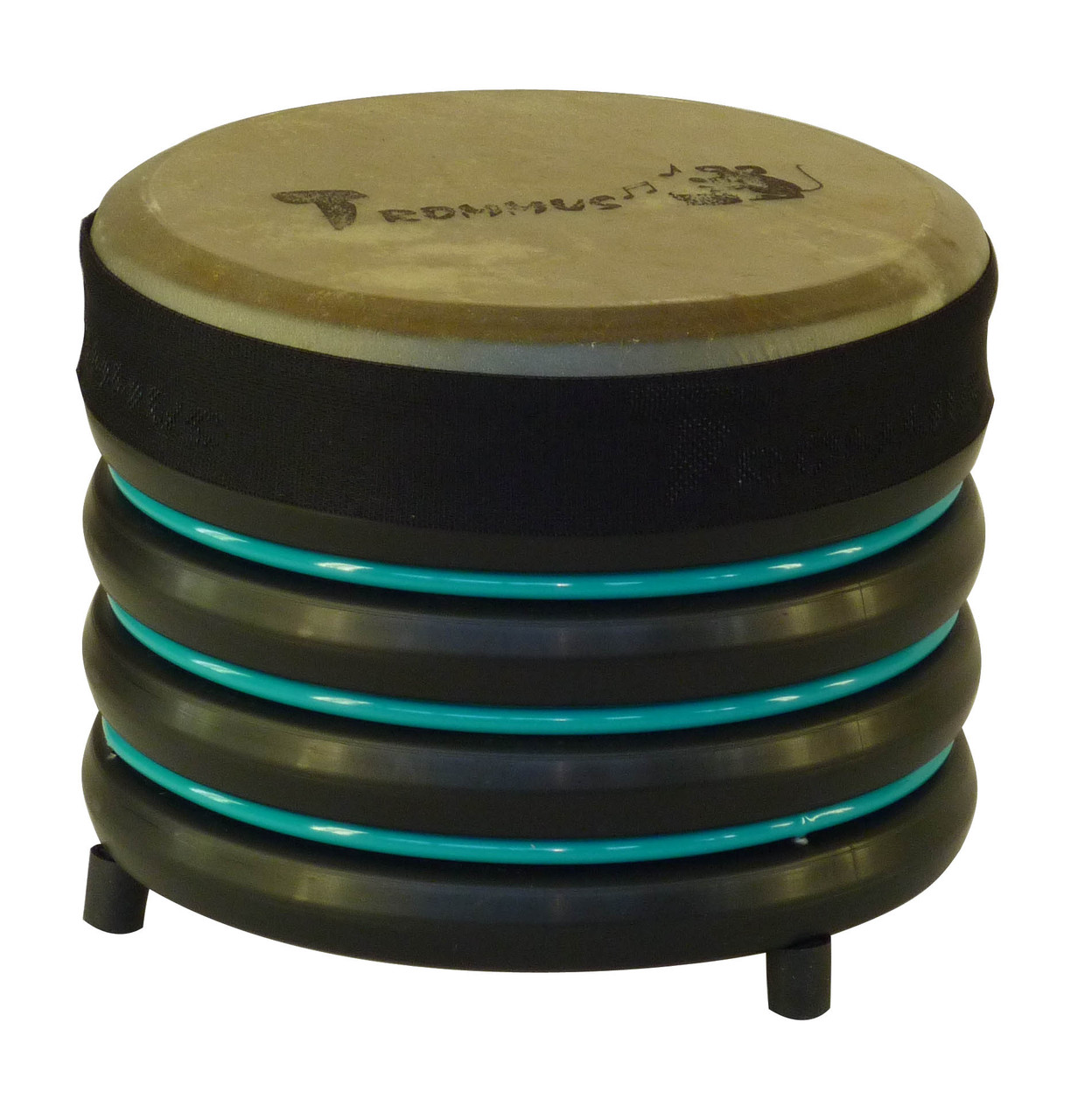 Барабан бірюзовий з натуральних матеріалів 19 х 22 см., фото 1