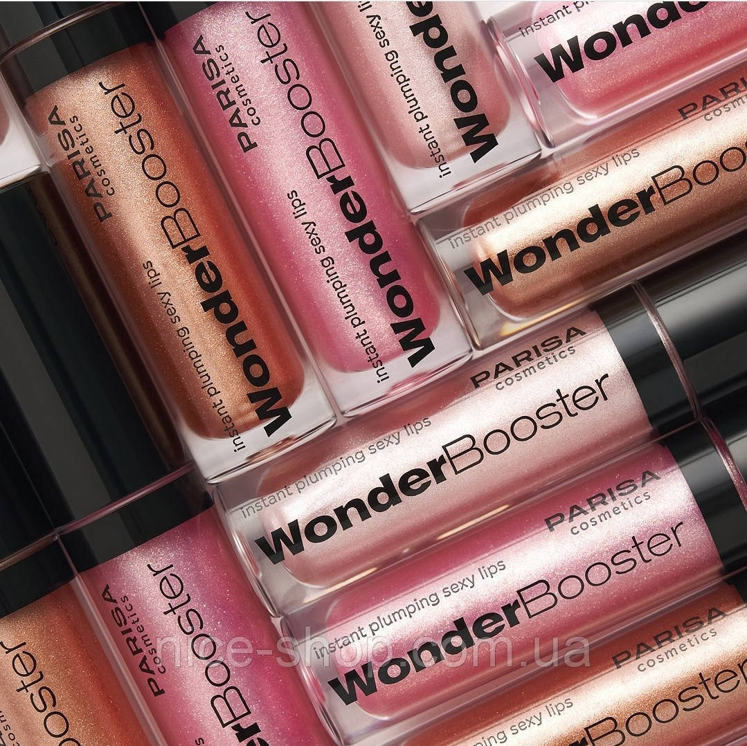 Блиск-плампер для губ PARISA Cosmetics Plumping Lip Gloss Wonder Booster (Gold Caramel) No3