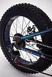 Фэтбайк Гірський велосипед "S800 HAMMER EXTRIME" Колеса 20"х4,0. Алюмінієва рама " Японія, Shimano. Синій, фото 4
