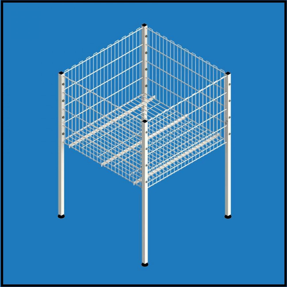 Кошик для розпродажу на ніжках, Білий, 100 Х 75 Х 55 СМ. Метал, Сітка, Розбірна, фото 1