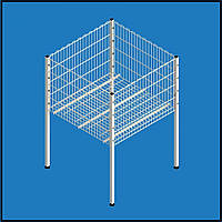 Корзина для распродажи на ножках, Белая, 100 Х 75 Х 55 СМ. Метал, Сетка, Разборная
