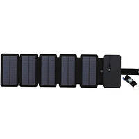 Туристическая солнечная зарядка для телефона Kernuap 10W, 5В/1А Черный (100130) (bbx)