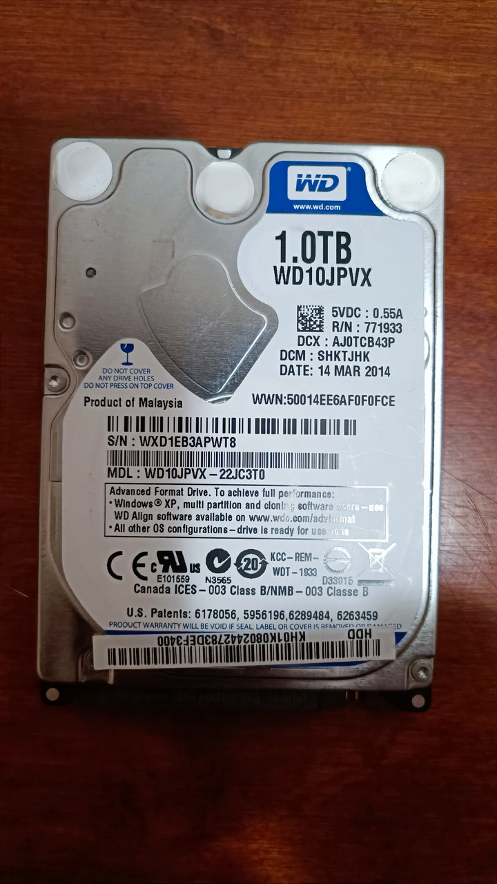 Купить Жесткий диск винчестер HDD для ноутбука 2.5 sata WD 1tb, цена ...