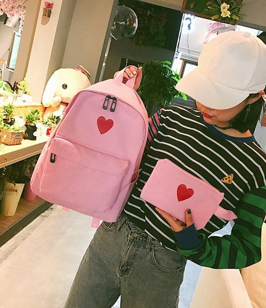 Шкільний рюкзак + гаманець сердце