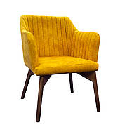 Крісло для кафе м'яке Miami на дерев'яних ніжках з підлокітниками (Megastyle ТМ)