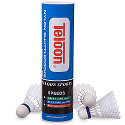 Волан для бадмінтону TELOON TB200 1 шт білий / волан нейлоновий