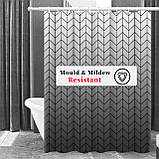 Шторка для ванної та душу з гачками 180x180 см водовідштовхувальна, високоякісна шторка для ванни, фото 3