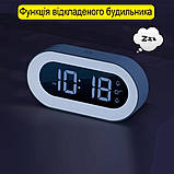 Настільний електронний годинник Mids з нічником та акумулятором., фото 5
