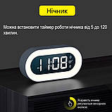 Настільний електронний годинник Mids з нічником та акумулятором., фото 2