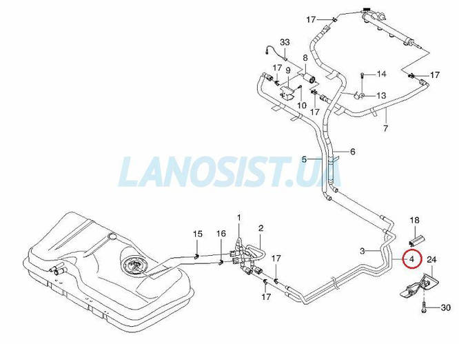 Трубка топливная Ланос Сенс GM (магистральная обратка) 96182304 (ID ...