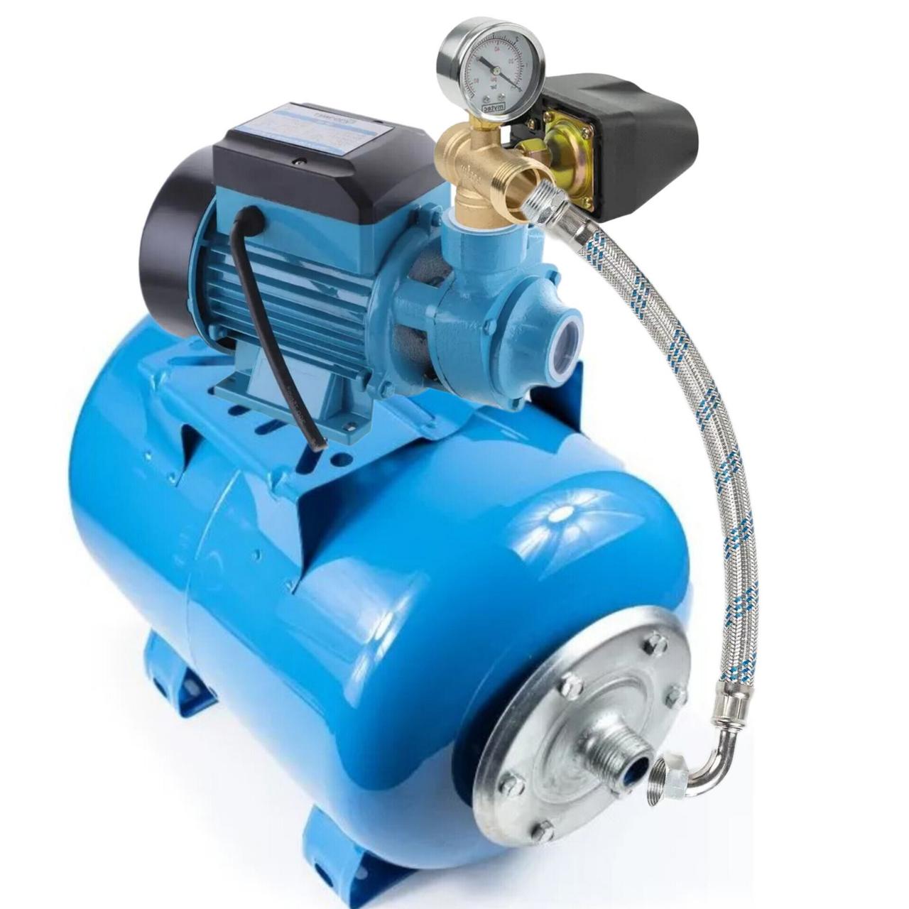 Побутова насосна станція для дому 24 л поверхневий вихровий насос VODOMET QB60 0.37 кВт чавунний