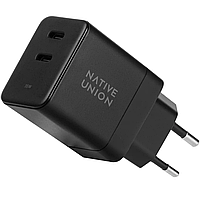 Адаптер питания Native Union Fast GaN Charger PD 35W Dual USB-C Port, Black (FAST-PD35-BLK-EU)