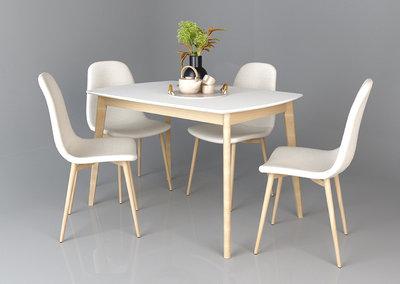 Стіл обідній Intarsio Exen 120х80 см Білий, сучасний стіл на кухню або вітальню