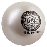 Мяч гимнастический TA SPORT, 400грамм, 19 см, глиттер, белый