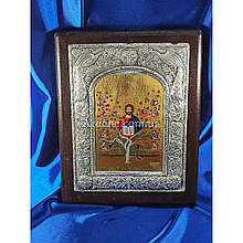 Ексклюзивна ікона Ісус Христос Виноградна лоза ручний розспис на холсті, срібло та позолота  23,5 Х 30 см