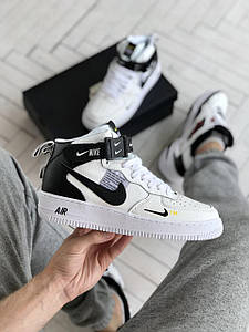 Чоловічі Кросівки Nike Air Force 1 Mid White Black  40-44