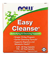 Детоксикация и очищение организма, NOW Foods, Easy Cleanse, 2 флакона,по 60 растительных капсул в каждом