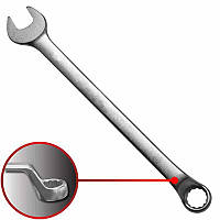Ключ рожково-накидной отогнутый на 75° 12 мм, L=180 мм (FORCE 75512A)