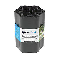 Бордюр садовый Cellfast 25 см × 9 м (30-054) волна, графит