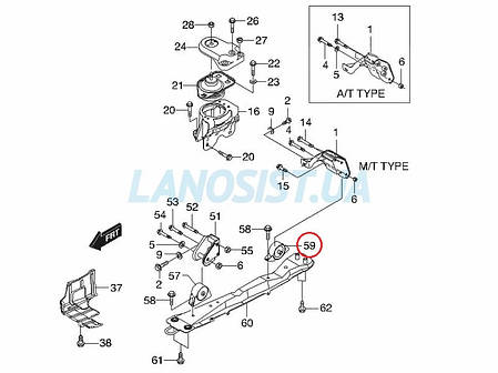 Подушка двигуна Еванда 2.0 OEM (задня) 96496852, фото 2
