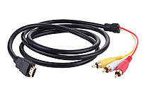 Кабель переходник с HDMI на 3 RCA 3 RCA Хіт продажу!