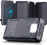 УМБ с солнечной панелью VHG DN30 Pro 25000 mAh PD18W Portable Solar Charger Wireless 4 panel Orange